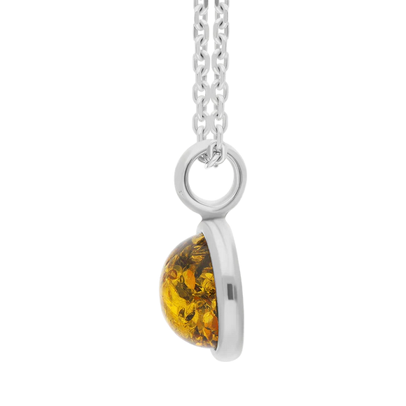 Sterling Silver Baltic Amber 13mm Round Pendant, P215_3