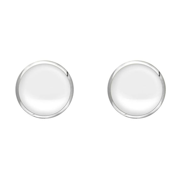 Sterling Silver Bauxite 6mm Classic Medium Round Stud Earrings, E003