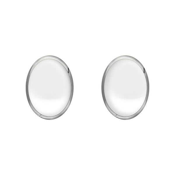 Sterling Silver Bauxite Classic Small Oval Stud Earrings, E005