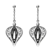 Sterling Silver Bauxite Flore Filigree Drop Earrings E1781