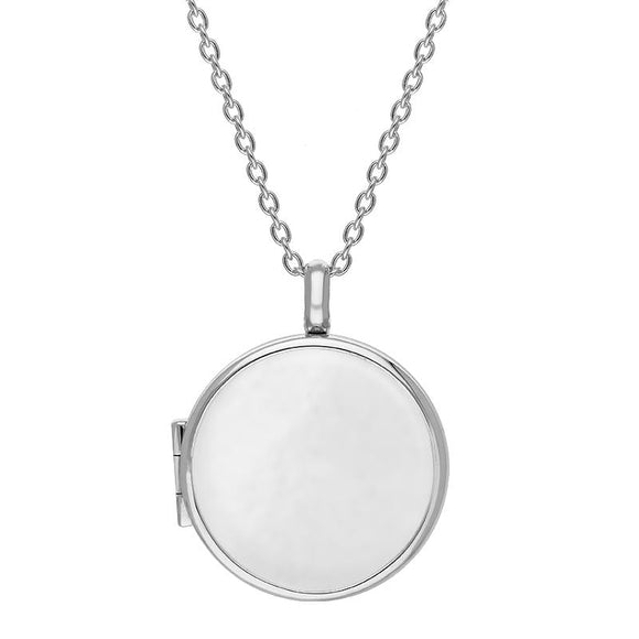 Sterling Silver Bauxite Medium Round Locket, P3550C.