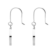 Sterling Silver Blue Goldstone Round Tree of Life Drop Earrings, E2429. side