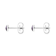 Sterling Silver Blue John 4mm Classic Small Round Stud Earrings, E001.