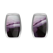 Sterling Silver Blue John Barrel Stud Earrings, E280.