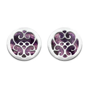 Sterling Silver Blue John Flore Filigree Stud Earrings, E1782