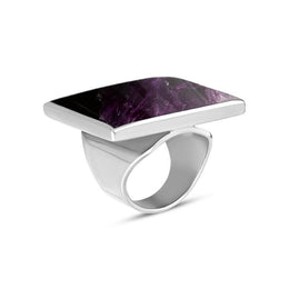 Sterling Silver Blue John Large Square Ring, R605_2
