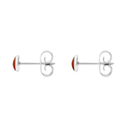 Sterling Silver Carnelian 4mm Classic Small Round Stud Earrings, E001