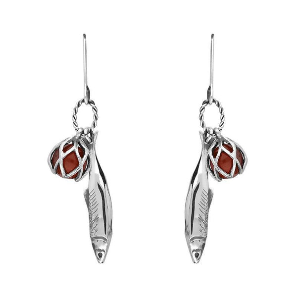 Sterling Silver Emma Stothard Silver Darling Amber Float Charm Hook Earrings, E2582.