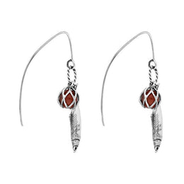 Sterling Silver Emma Stothard Silver Darling Amber Float Charm Hook Earrings, E2582_2