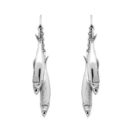 Sterling Silver Emma Stothard Silver Darling Double Drop Hook Earrings, E2581.
