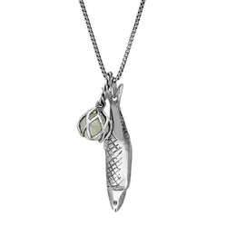 Sterling Silver Emma Stothard Silver Darling Green Quartz Float Petite Charm Necklace, P3592.