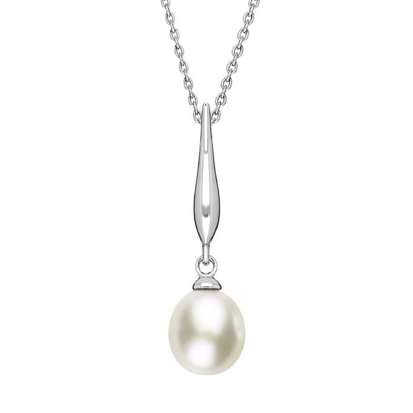 Sterling Silver Freshwater Pearl Drop Necklace, P1817C.