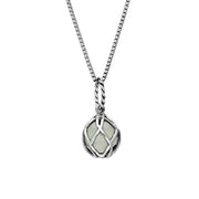 Sterling Silver Green Quartz Emma Stothard Silver Darling 8mm Float Charm Necklace, P3585.