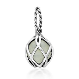 Sterling Silver Green Quartz Emma Stothard Silver Darling 8mm Float Charm, G970.