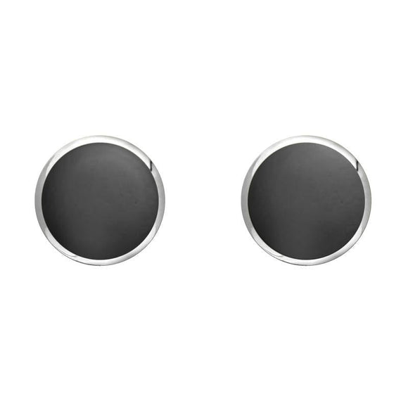 Sterling Silver Hematite 6mm Classic Medium Round Stud Earrings, E003