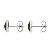 Sterling Silver Jade 6mm Classic Medium Round Stud Earrings, E003