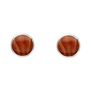 Sterling Silver Jasper 4mm Classic Small Round Stud Earrings, E001