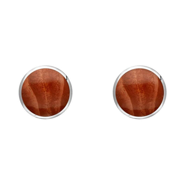 Sterling Silver Jasper 5mm Classic Small Round Stud Earrings, E002