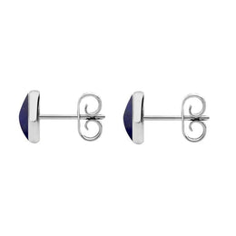 Sterling Silver Lapis Lazuli 6mm Classic Medium Round Stud Earrings, E003