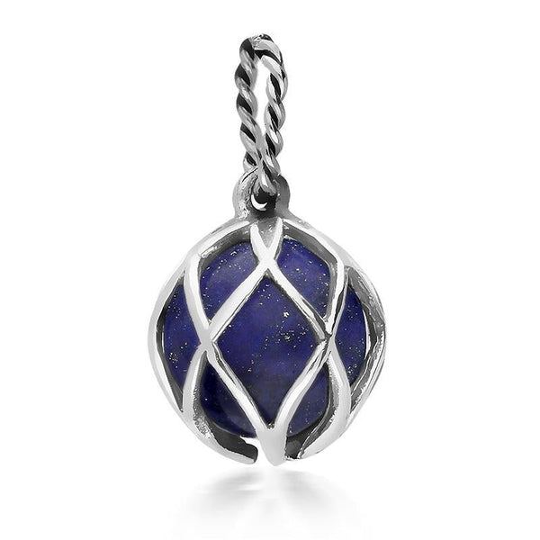 Sterling Silver Lapis Lazuli Emma Stothard Silver Darling 10mm Float Charm, G971.