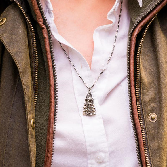 Sterling Silver Marcasite House Style Chandelier Necklace. P2987C.