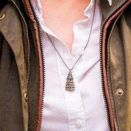 Sterling Silver Marcasite House Style Chandelier Necklace. P2987C.