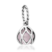 Sterling Silver Rose Quartz Emma Stothard Silver Darling 6mm Float Charm, G969.