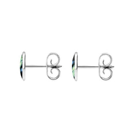 Sterling Silver Spectrolite 7 x 5mm Classic Small Oval Stud Earrings, E005