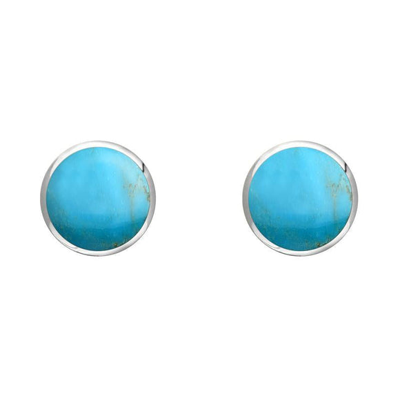 Sterling Silver Turquoise 5mm Classic Small Round Stud Earrings, E002.