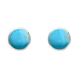 Sterling Silver Turquoise 5mm Classic Small Round Stud Earrings, E002.