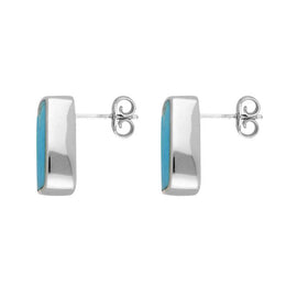 Sterling Silver Turquoise Petite Barrel Stud Earrings, E280.