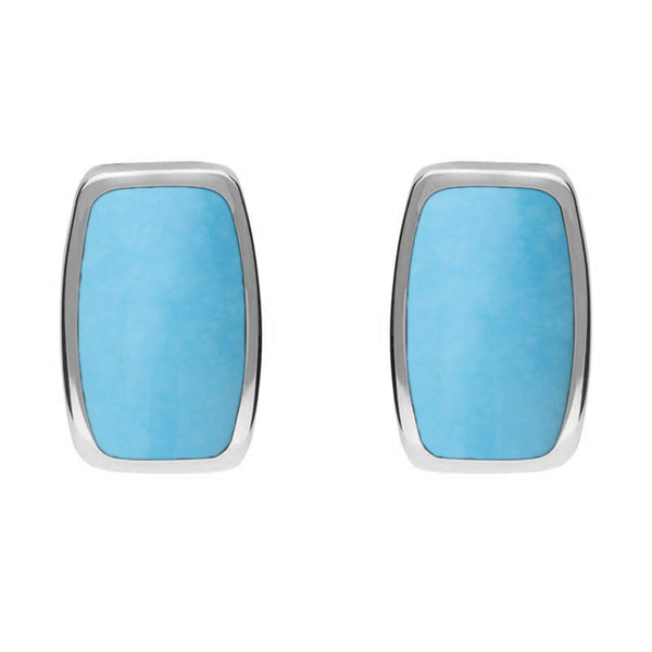 Sterling Silver Turquoise Petite Barrel Stud Earrings, E280.