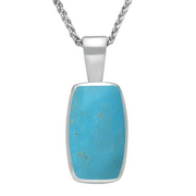 Sterling Silver Turquoise Barrel Shaped Necklace