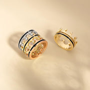 Sterling Silver Whitby Jet Diamond Tiara Band Ring. R1233 _2