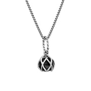 Sterling Silver Whitby Jet Emma Stothard Silver Darling 6mm Float Charm Necklace, P3584.