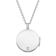 Sterling Silver Whitby Jet Medium Round Locket, P3550C_2