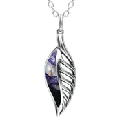 Sterling Silver Blue John Leaf Drop Two Piece Set