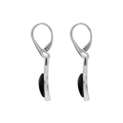 Sterling Silver Whitby Jet Small Leaf Drop Earrings, E1111_2