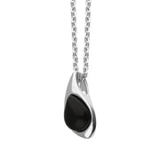 Sterling Silver Whitby Jet Teardrop Pendant, P2529_2