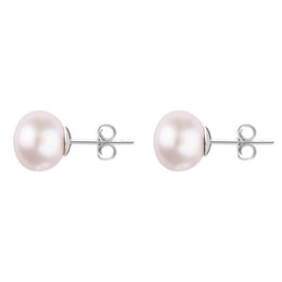 Sterling Silver 8mm Pink Freshwater Pearl Stud Earrings E629