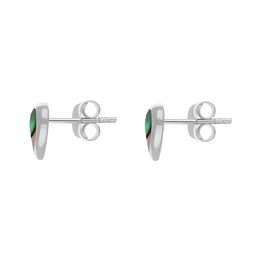 Sterling Silver Abalone Heart Stud Earrings, E2263.