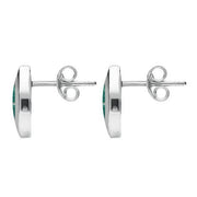Sterling Silver Amazonite Framed Marquise Stud Earrings, E561