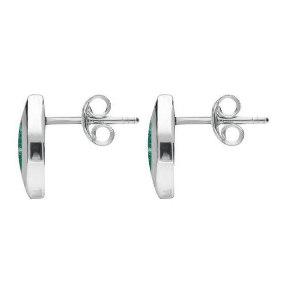 Sterling Silver Amazonite Framed Marquise Stud Earrings, E561