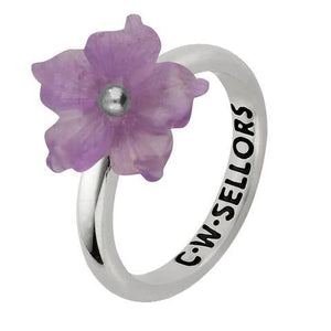 Sterling Silver Amethyst Tuberose Carnation Ring, R1000.