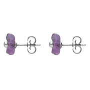Sterling Silver Amethyst Tuberose Gypsophila Stud Earrings, E2157.