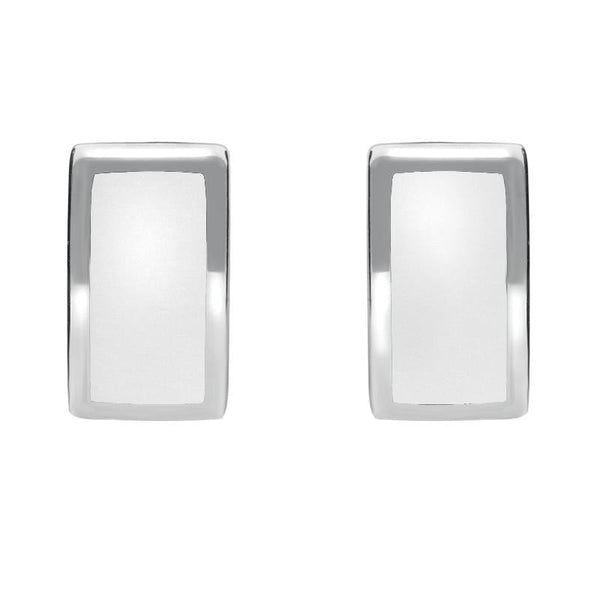 Sterling Silver Bauxite Curved Oblong Stud Earrings E819