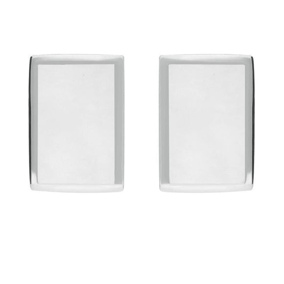 Sterling Silver Bauxite Flat Oblong Stud Earrings E014