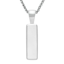 Sterling Silver Bauxite Jet Small Oblong Necklace P020