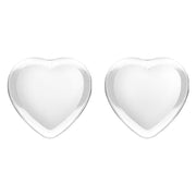 Sterling Silver Bauxite Large Heart Stud Earrings, E433