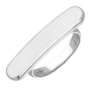 Sterling Silver Bauxite Lineaire Long Oval Ring R1005